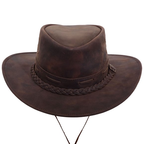 Rustic  Leather Hat  Cowboy, Cowgirl Hat Western Hat For Men & Women - Picture 9 of 11